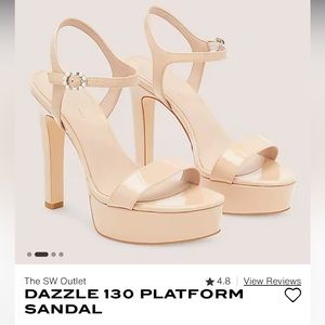 STUART WEITZMAN DAZZLE 130 PLATFORM SANDAL SIZE 6.5